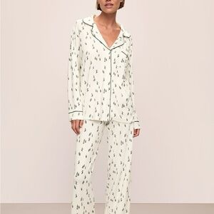 Women's White Printed Pajama Set